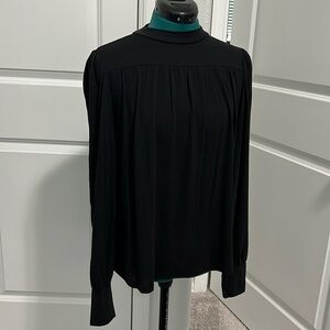 Ann Taylor Mock Neck Black Top M